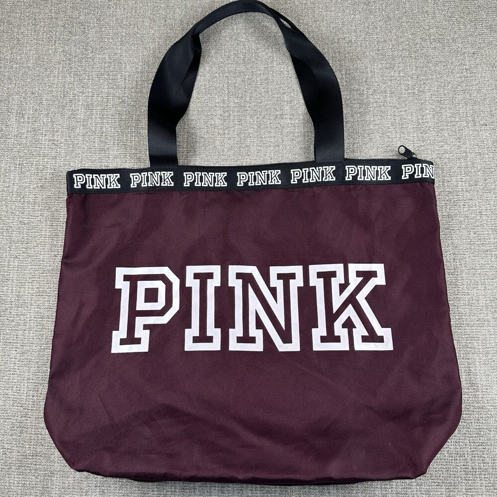Victoria's Secret Pink Maroon Burgundy Tote Purse Shoulder Large Bag